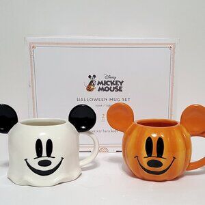NEW Pottery Barn Set of 2 Kids Mickey Mouse Disney Halloween Mugs NIB